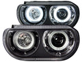 Anzo 2008-2014 Dodge Challenger Projector Headlights w/ Halo Black (CCFL)