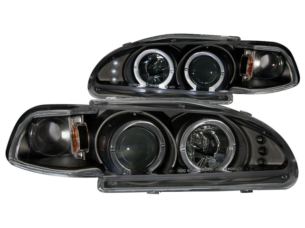 Anzo 1992-1995 Honda Civic Projector Headlights w/ Halo Black 1pc