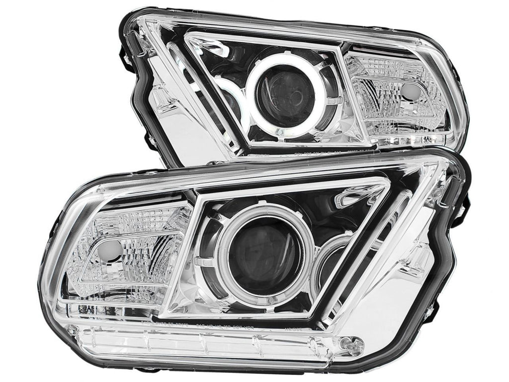 Anzo 2010-2014 Ford Mustang Projector Headlights w/ Halo Chrome (CCFL)