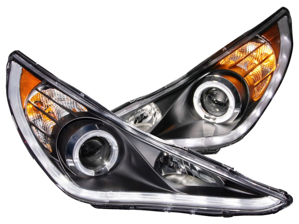 Anzo 2011-2014 Hyundai Sonata Projector Headlights w/ Halo Black