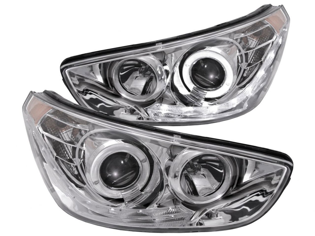 Anzo 2012-2013 Hyundai Accent Projector Headlights w/ Halo Chrome (CCFL)