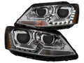 Anzo 2011-2013 Volkswagen Jetta Projector Headlights w/ Plank Style Design