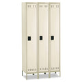 Safco Single-Tier, Three-Column Locker, 36w x 18d x 78h, Two-Tone Tan