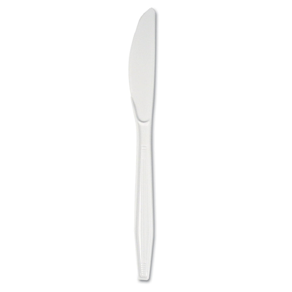 Boardwalk Mediumweight Polystyrene Cutlery, Knife, White, 10 Boxes of 100/Carton