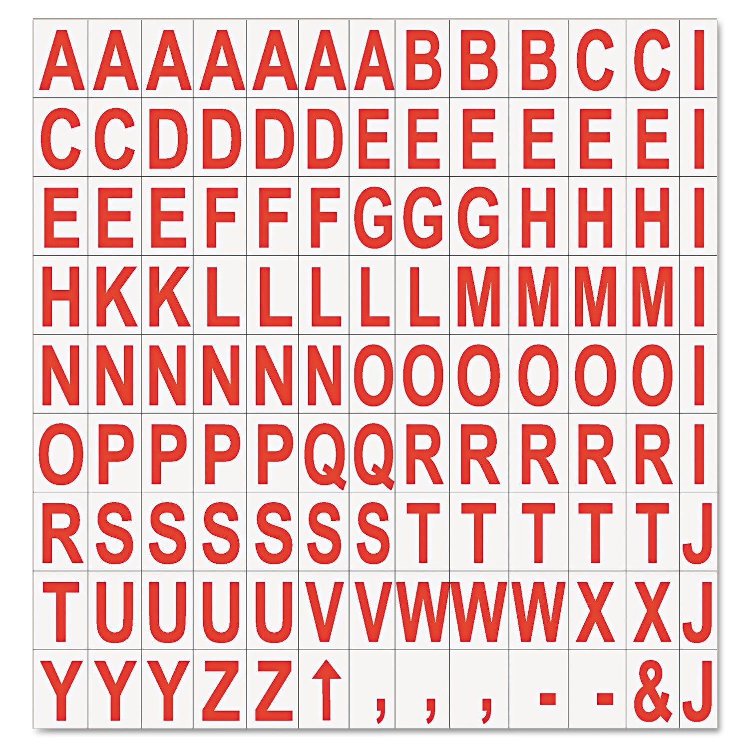 MasterVision Interchangeable Magnetic Board Accessories, Letters, Red, 0.75"h, 120 Pieces