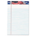TOPS American Pride Writing Pad, Narrow Rule, Red/White/Blue Headband, 50 White 5 x 8 Sheets, 12/Pack