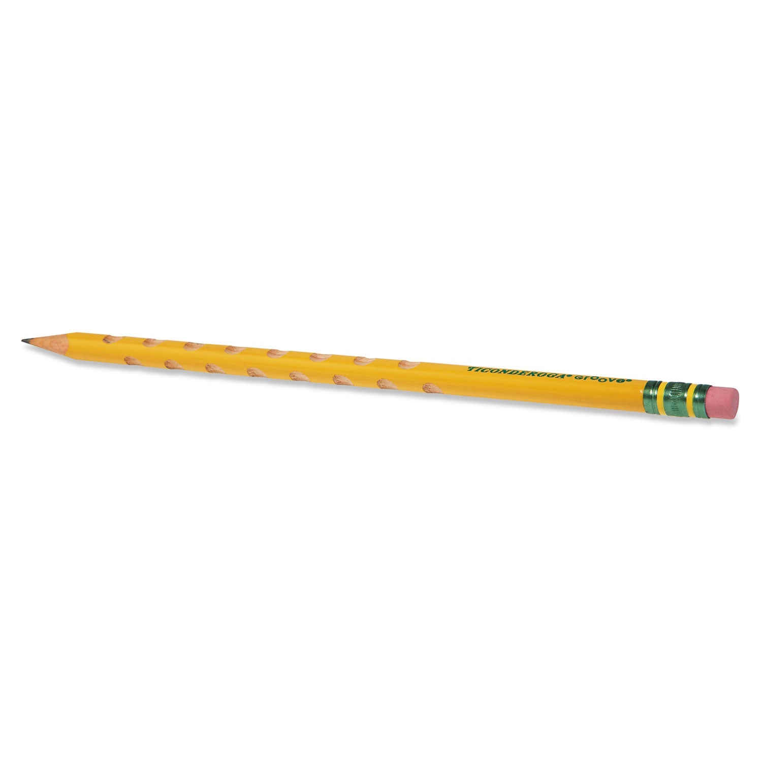 Ticonderoga Groove Pencils, HB (#2), Black Lead, Yellow Barrel, 10/Pack