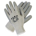MCR FlexTuff Latex Dipped Gloves, Gray, Large, 12 Pairs