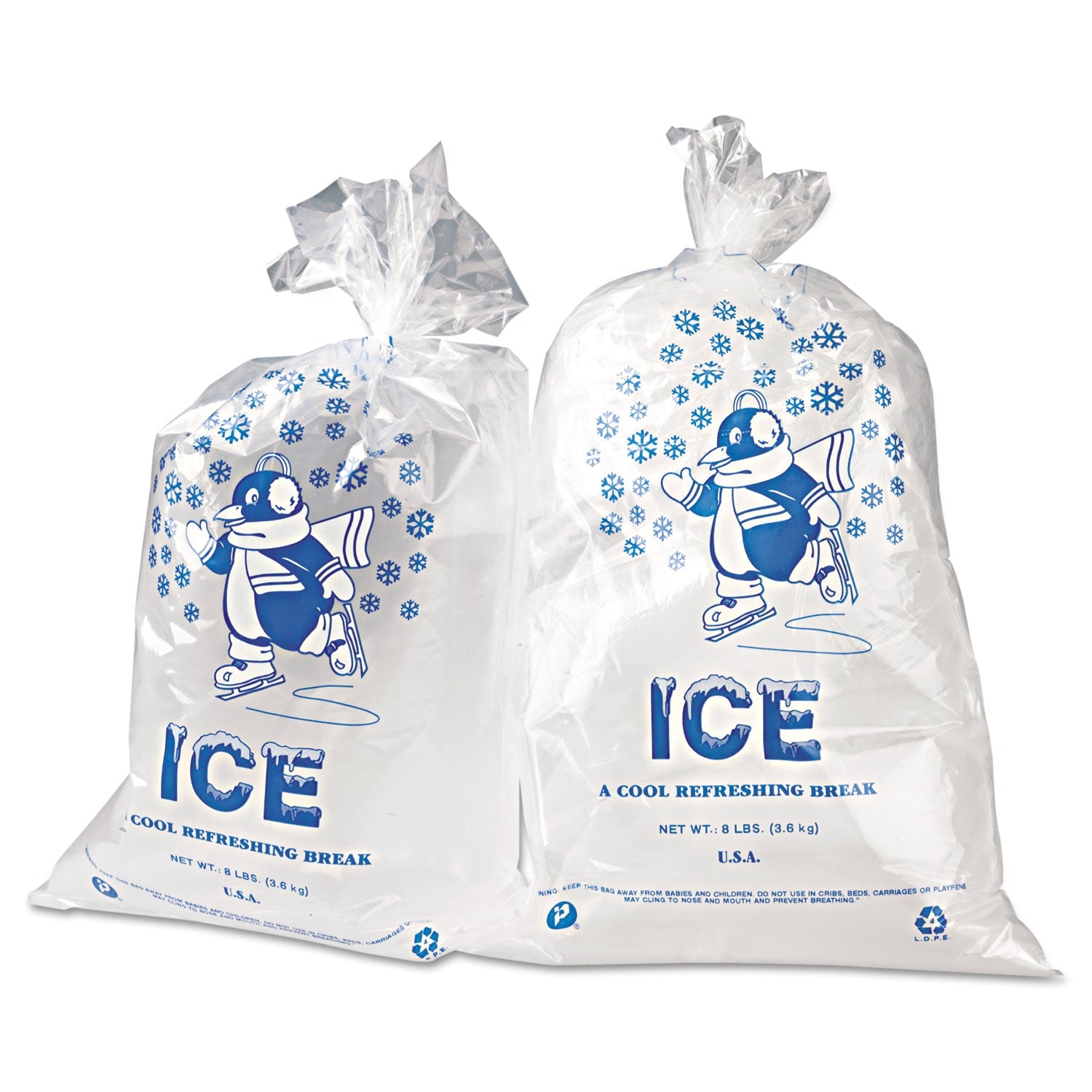 Inteplast Group Ice Bags, 1.5 mil, 11" x 20", Clear, 1,000/Carton