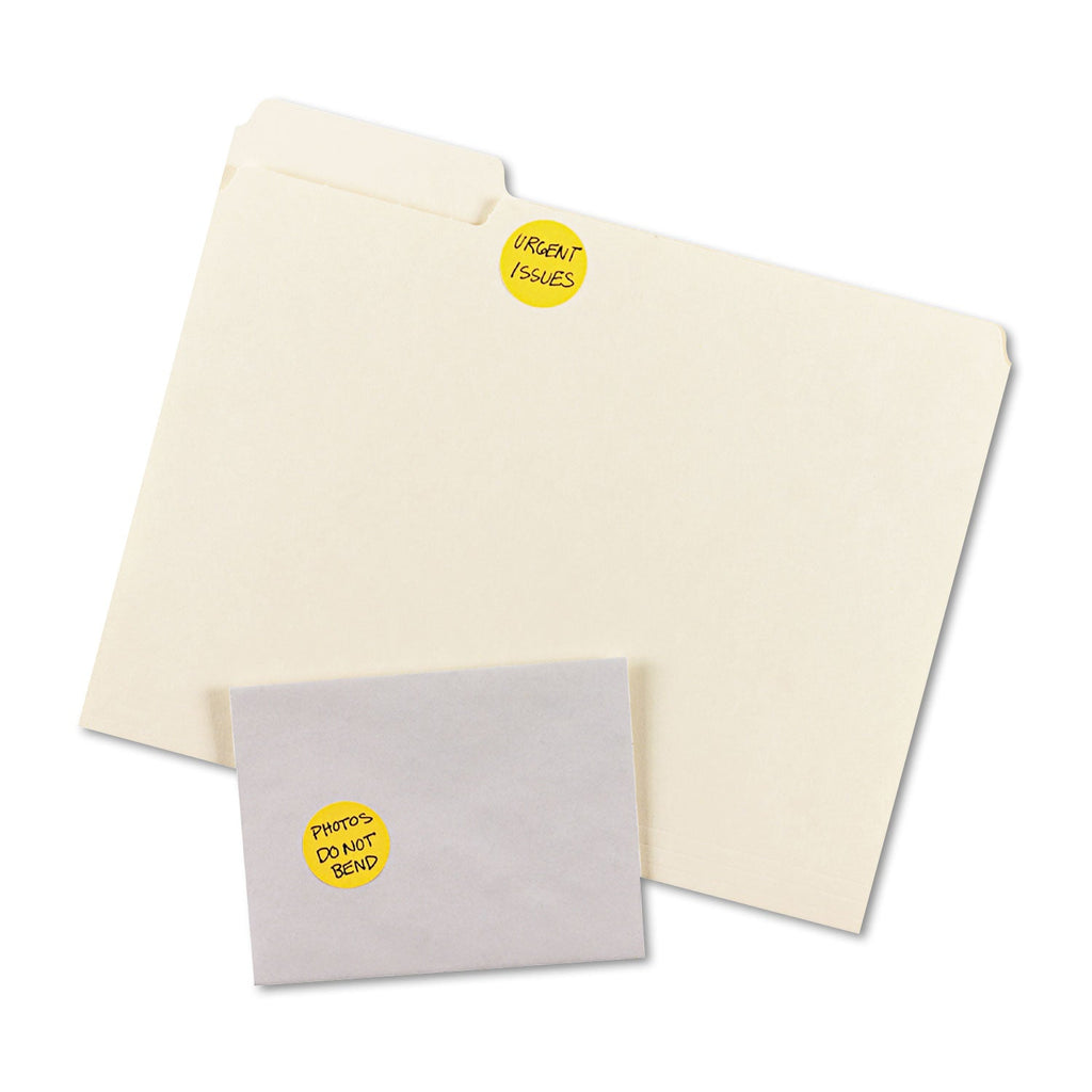 Avery Printable Self-Adhesive Removable Color-Coding Labels, 1.25" dia, Neon Orange, 8/Sheet, 50 Sheets/Pack, (5476)