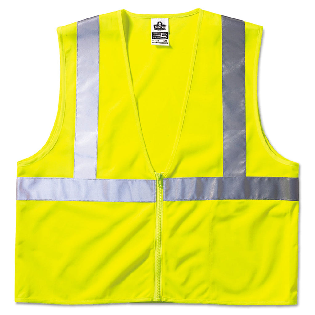 ergodyne GloWear 8210Z Class 2 Economy Vest, Polyester Mesh, Large to X-Large, Lime