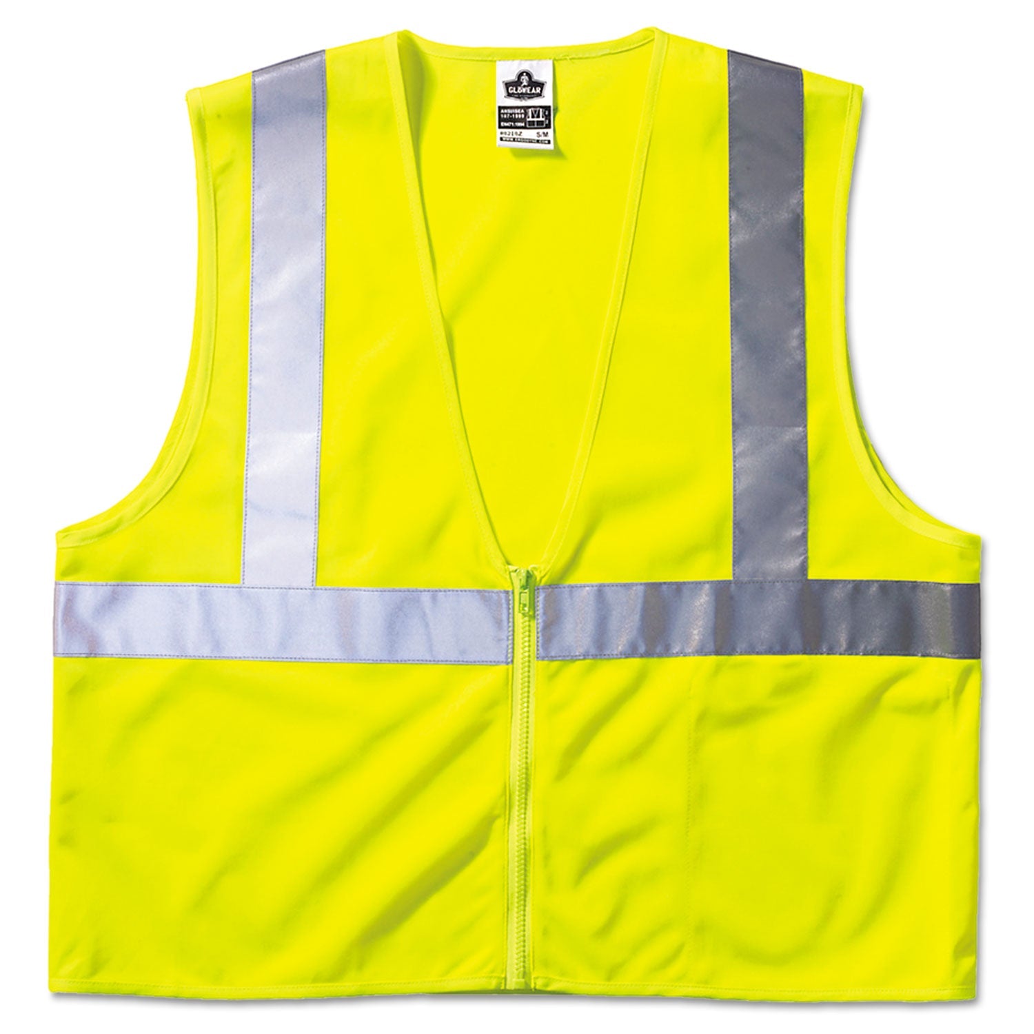ergodyne GloWear 8210Z Class 2 Economy Vest, Polyester Mesh, Large to X-Large, Lime