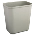 Rubbermaid Fire-Resistant Wastebasket, Rectangular, Fiberglass, 7 gal, Gray