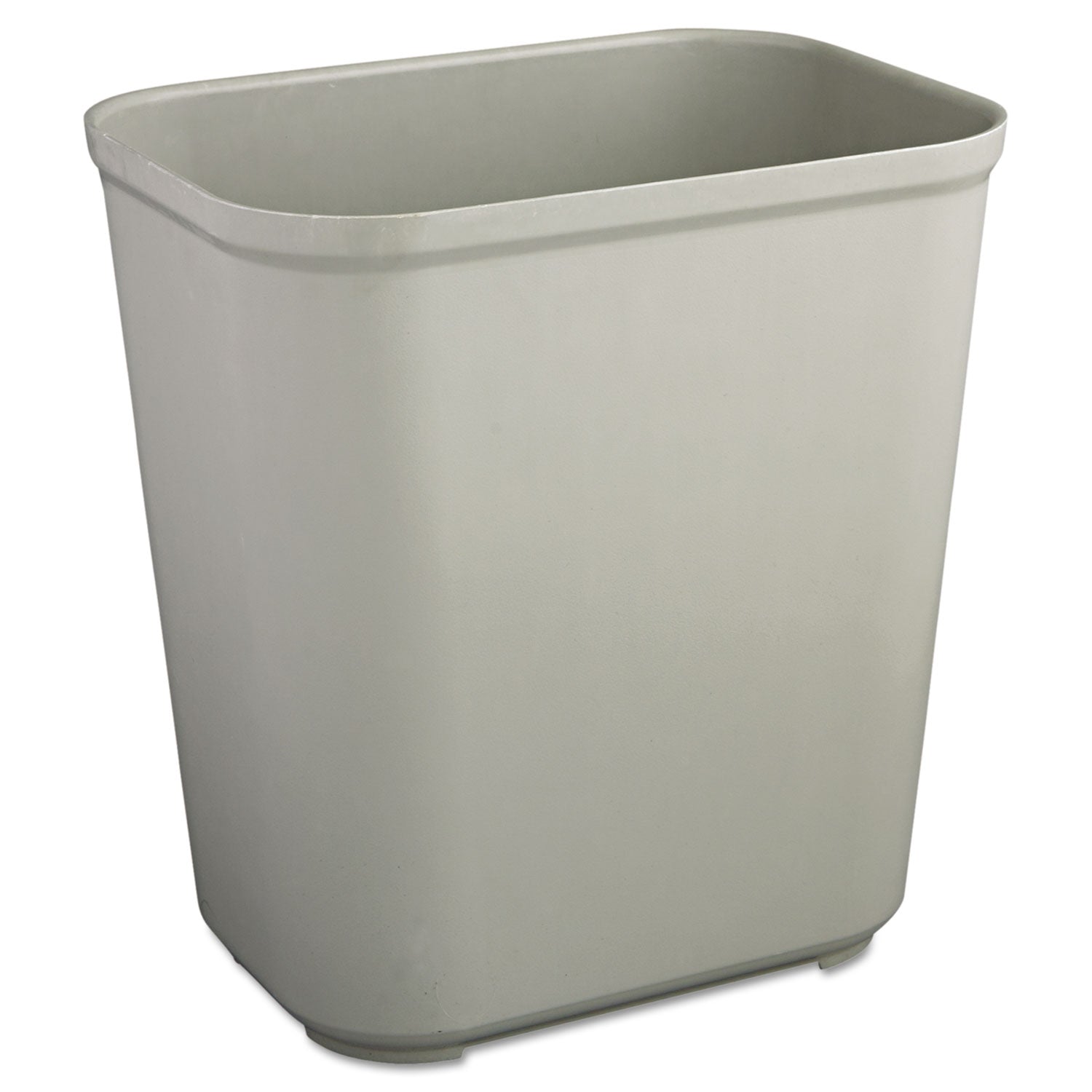 Rubbermaid Fire-Resistant Wastebasket, Rectangular, Fiberglass, 7 gal, Gray