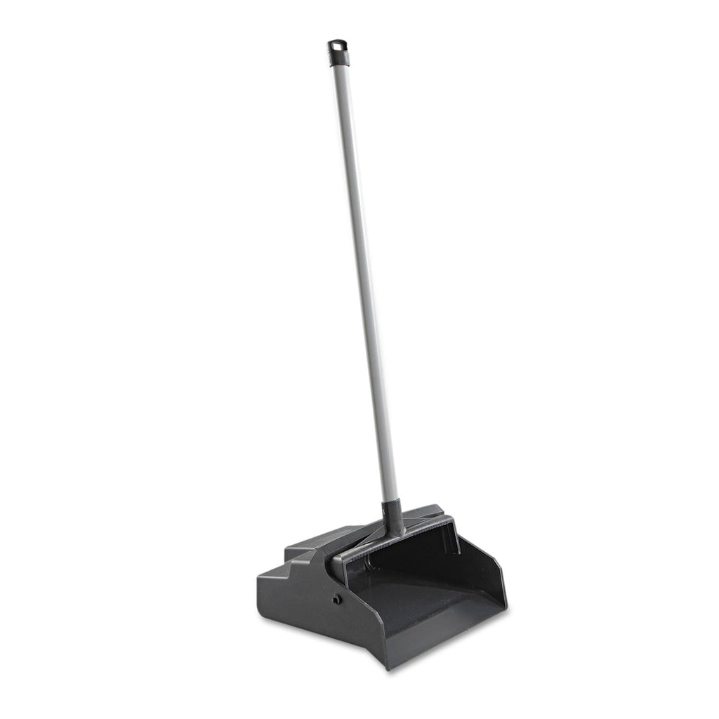 Impact LobbyMaster Plastic Dust Pan, 12w x 37h, Plastic, Black Pan/White Handle