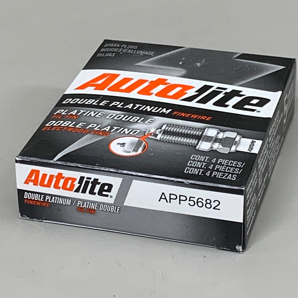 AUTOLITE (4 PACK) Double Platinum Standard Spark Plug 14MM Hex SZ APP5682
