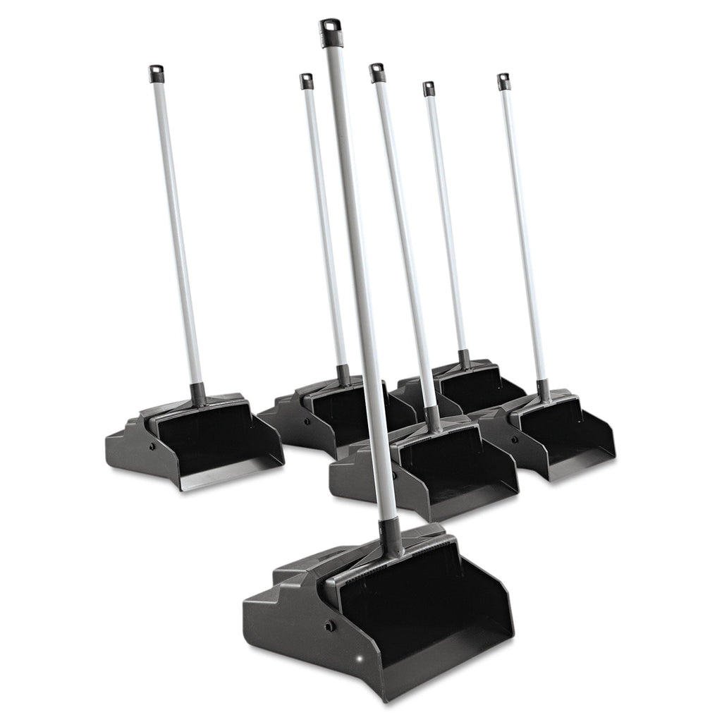 Impact LobbyMaster Plastic Dust Pan, 12w x 37h, Plastic, Black Pan/White Handle