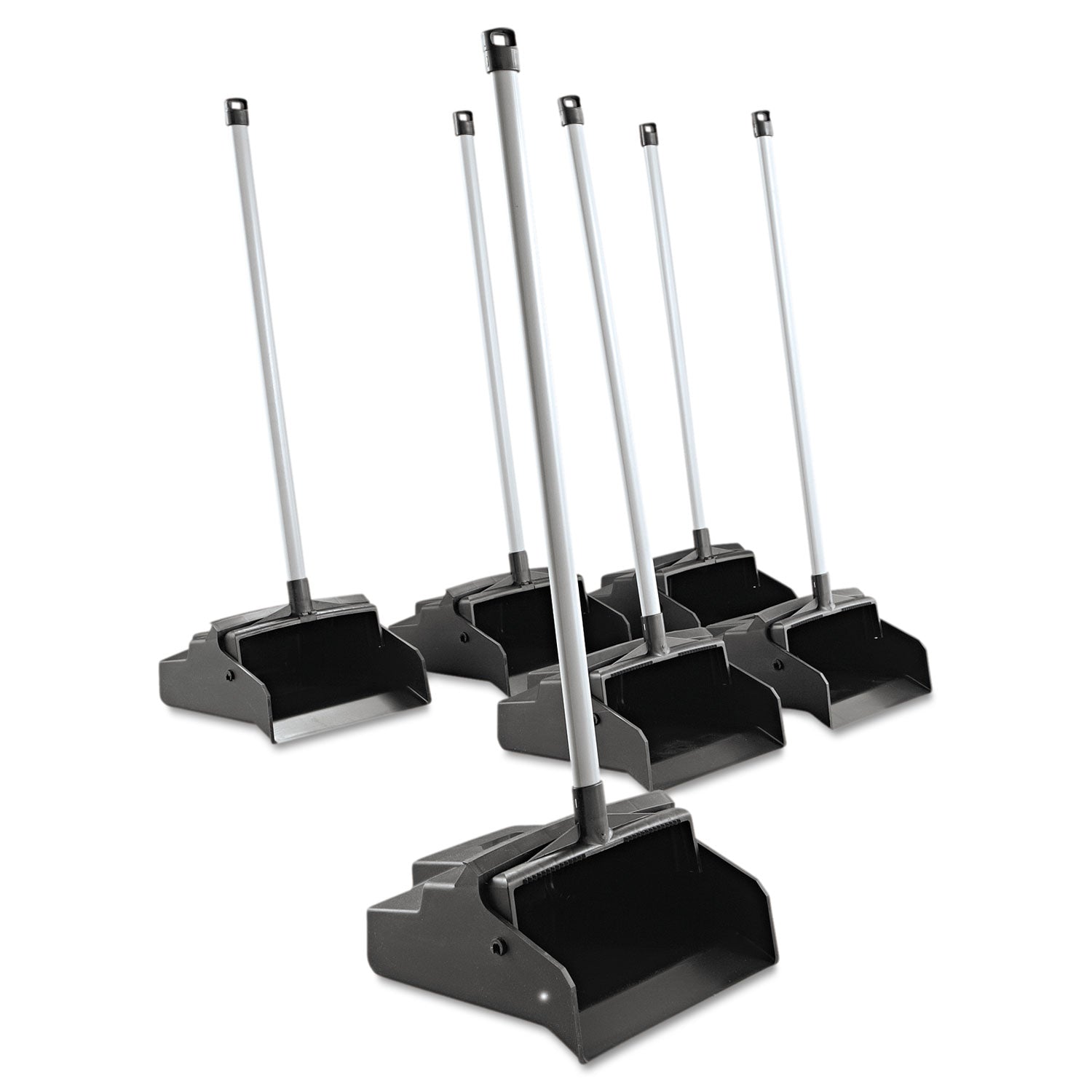 Impact LobbyMaster Plastic Dust Pan, 12w x 37h, Plastic, Black Pan/White Handle