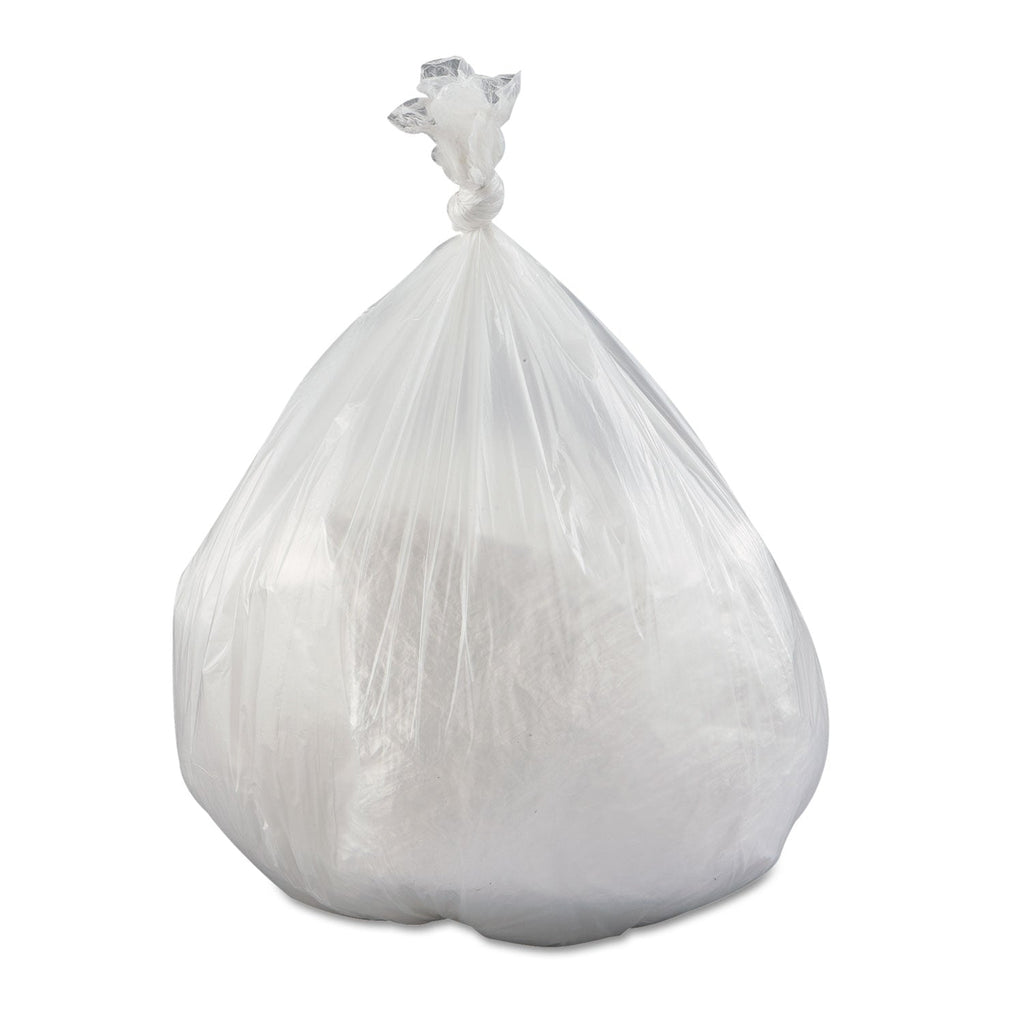 Inteplast Group High-Density Interleaved Commercial Can Liners, 60 gal, 17 microns, 43" x 48", Clear, 200/Carton