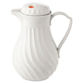 Hormel Poly Lined Carafe, Swirl Design, 40 oz, White