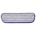 Rubbermaid Microfiber Finish Pad, 18 x 5.5, Blue/White, 6/Box