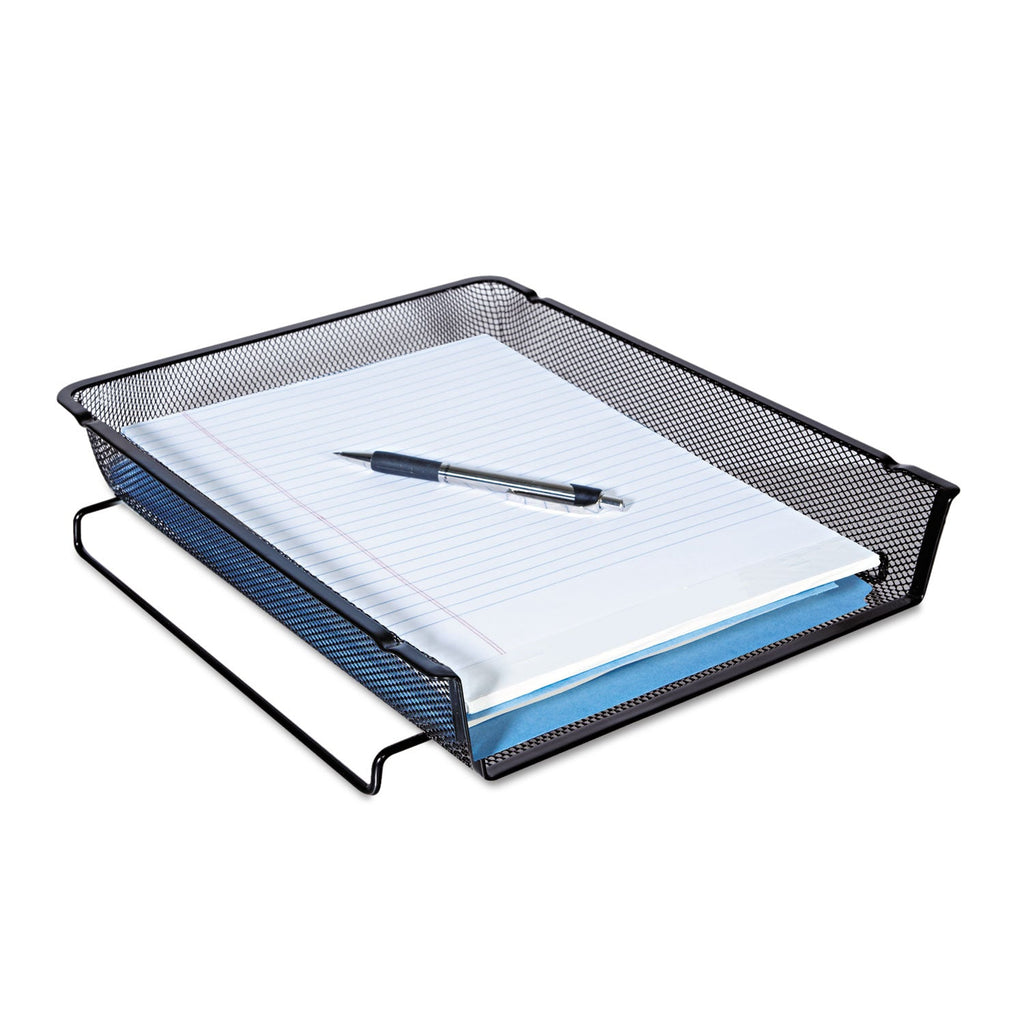 Universal Deluxe Mesh Stackable Front Load Tray, 1 Section, Letter Size Files, 11.25" x 13" x 2.75", Black