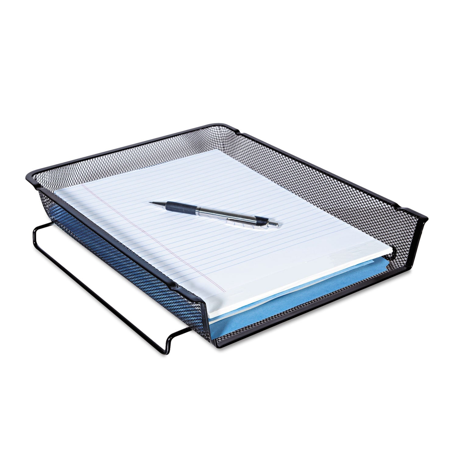 Universal Deluxe Mesh Stackable Front Load Tray, 1 Section, Letter Size Files, 11.25" x 13" x 2.75", Black