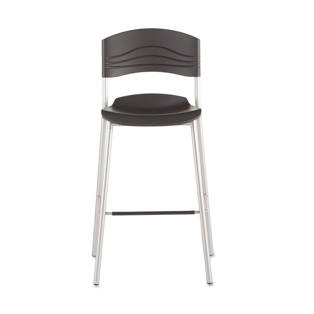 Iceberg CafeWorks Stool, Supports Up to 225 lb, Graphite Seat/Back, Silver Base