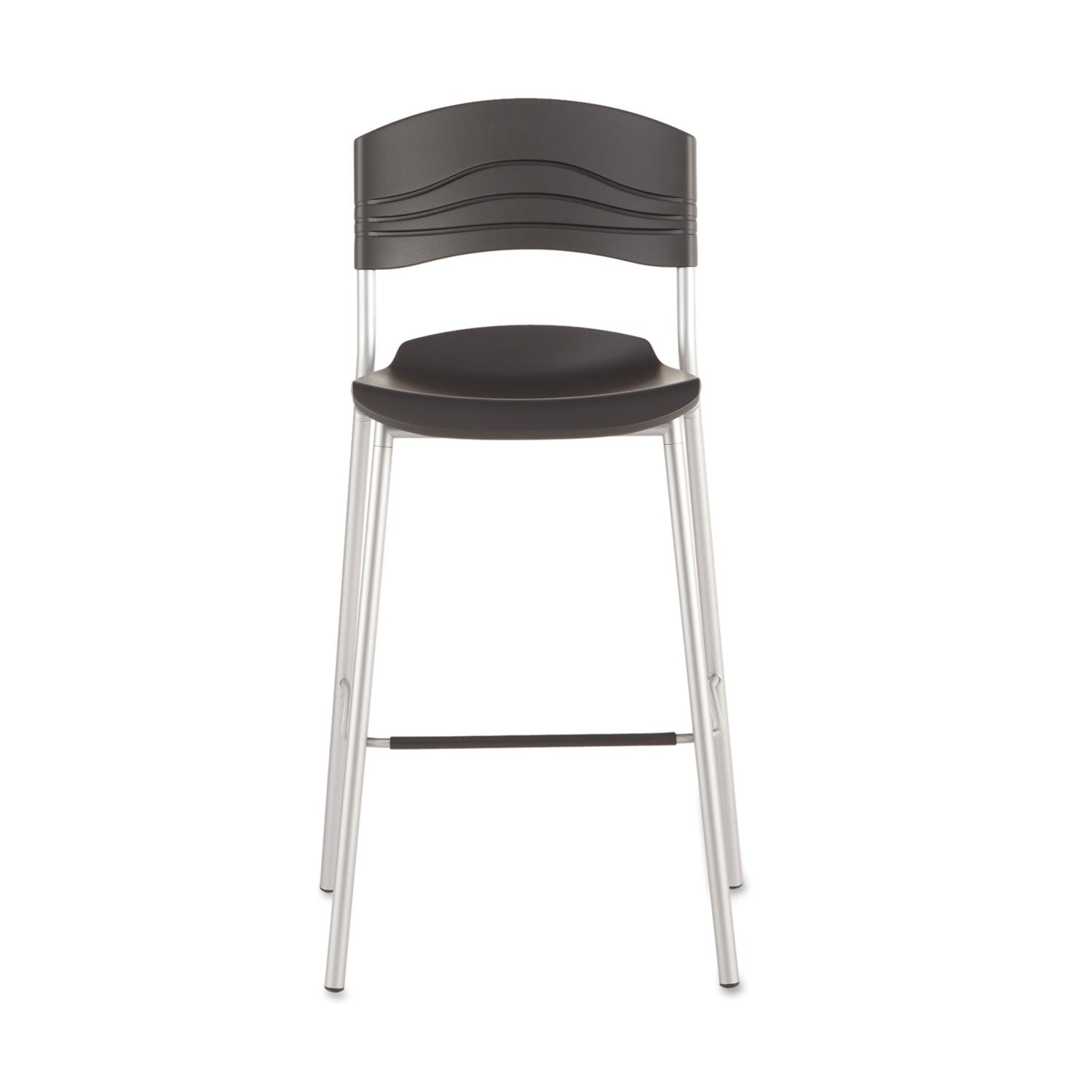 Iceberg CafeWorks Stool, Supports Up to 225 lb, Graphite Seat/Back, Silver Base