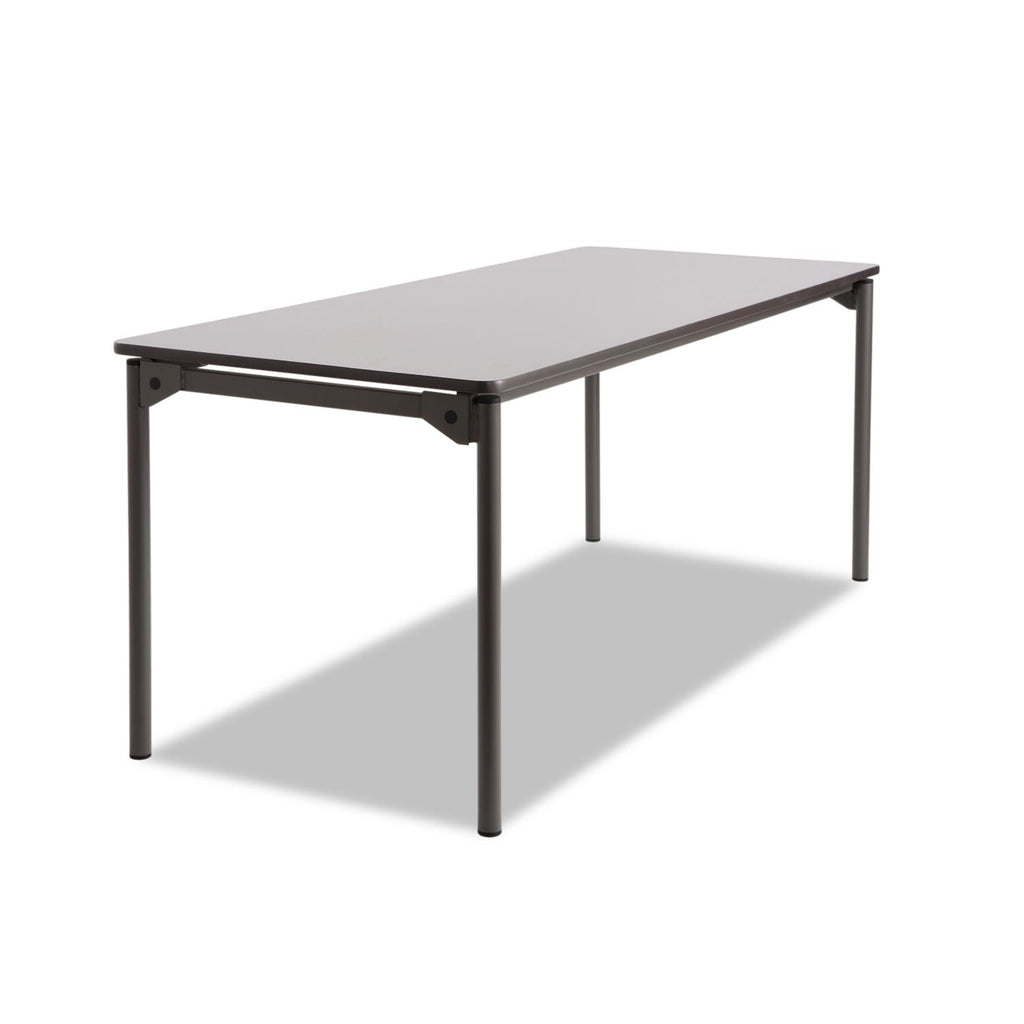 Iceberg Maxx Legroom Wood Folding Table, Rectangular Top, 72w x 30d x 29.5h, Gray/Charcoal