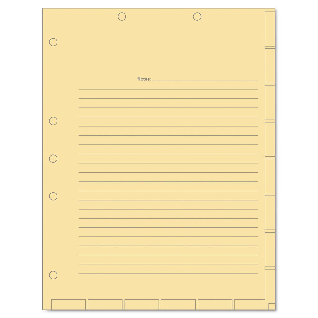 Tabbies Medical Chart Index Divider Sheets, Untabbed, 11 x 8.5, Manila, 400/Box