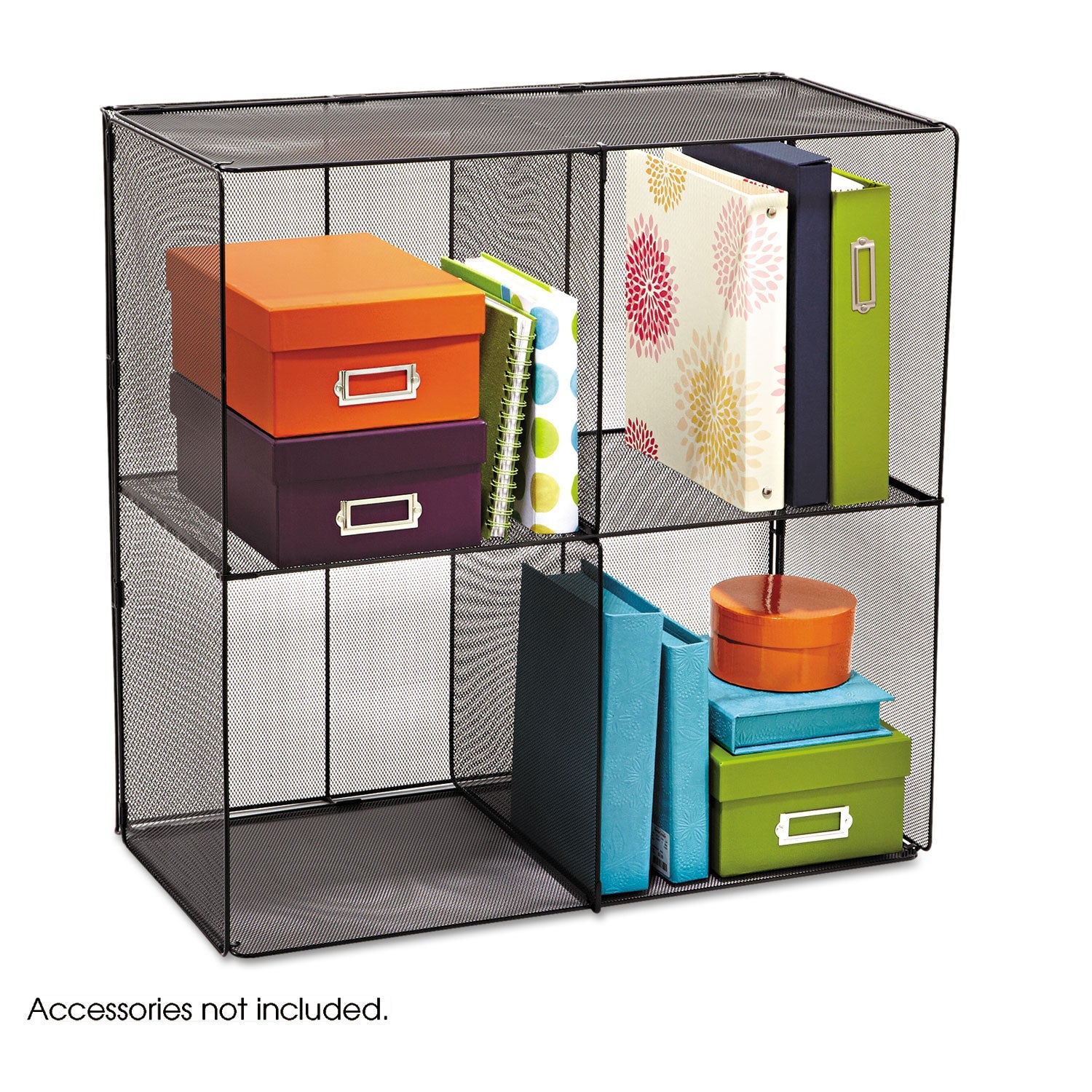 Safco Onyx Mesh Cube, 28.5w x 14.5d x 28.5h, Black