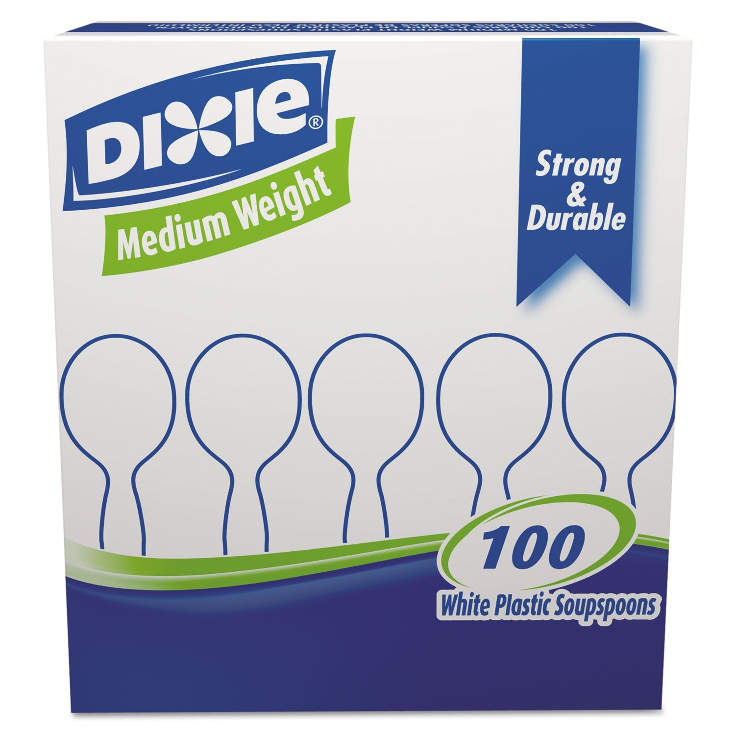 Dixie Plastic Cutlery, Heavy Mediumweight Soup Spoon, 1,000/Carton