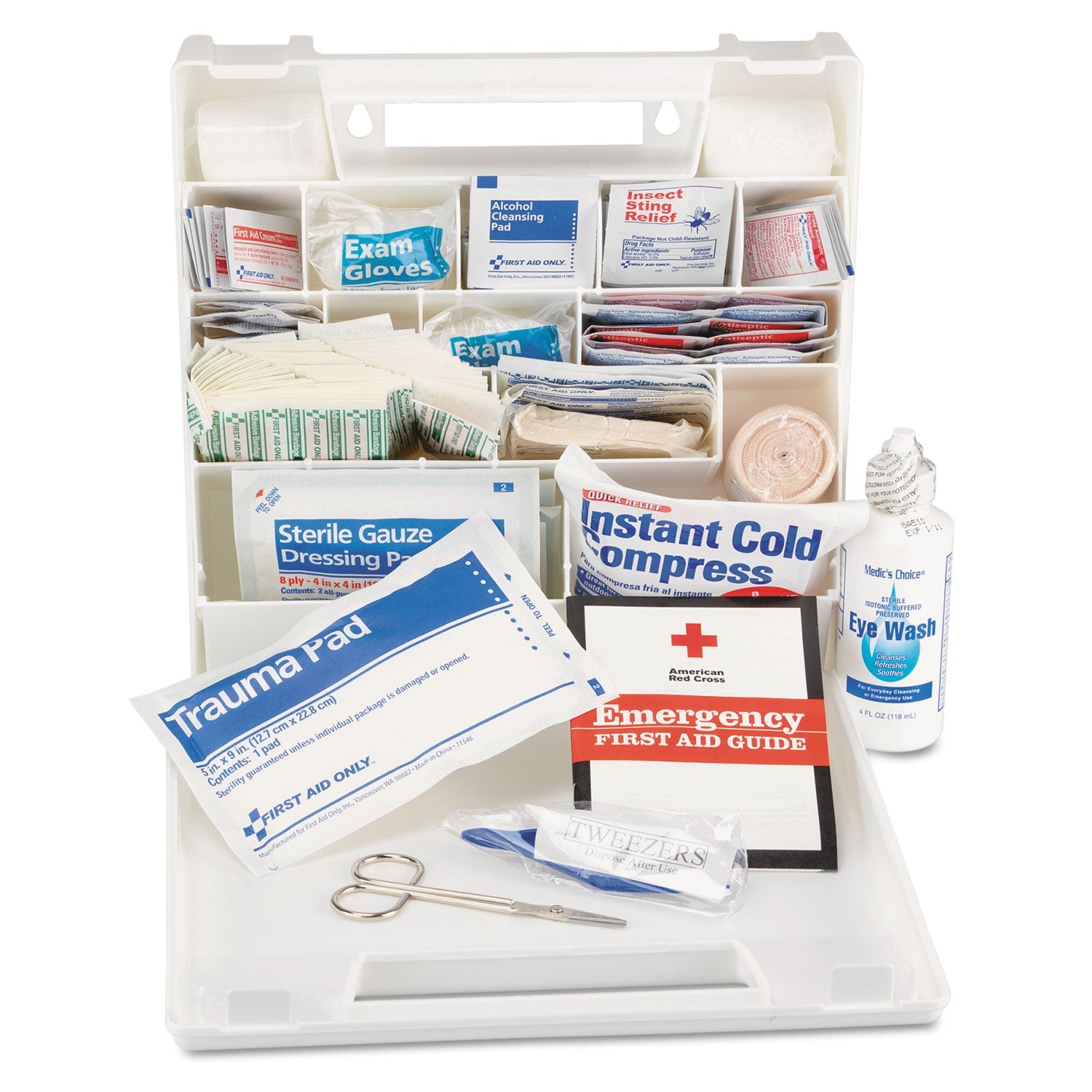 Impact First Aid Kit for 50 People, 194 Pieces, Plastic Case