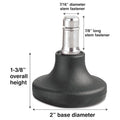 Master Caster Low Profile Bell Glides, Grip Ring Type B Stem, 2" x 1.38" Glide, Matte Black, 5/Set