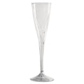 WNA Classicware One-Piece Champagne Flutes, 5 oz, Clear, Plastic, 10/Pack, 10 Packs/Carton