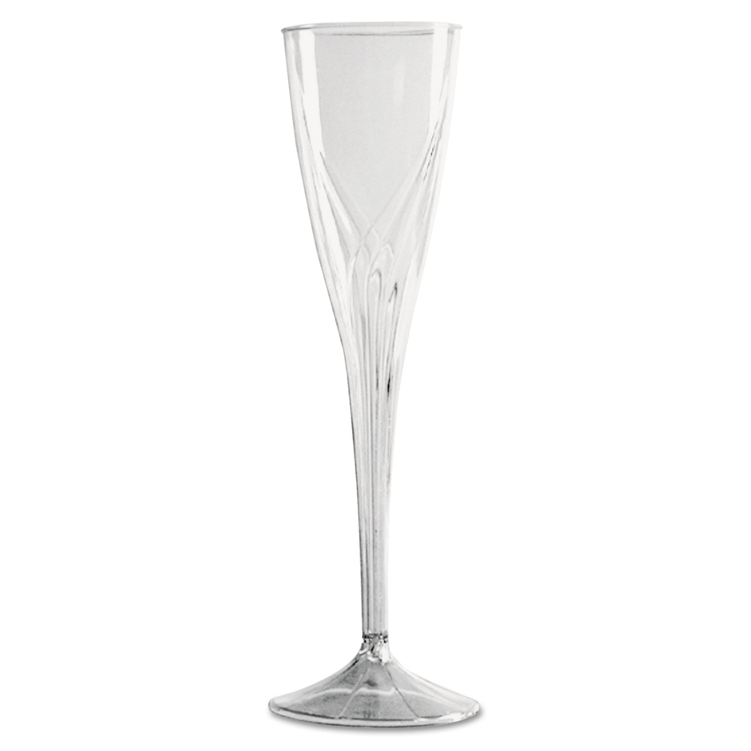 WNA Classicware One-Piece Champagne Flutes, 5 oz, Clear, Plastic, 10/Pack, 10 Packs/Carton