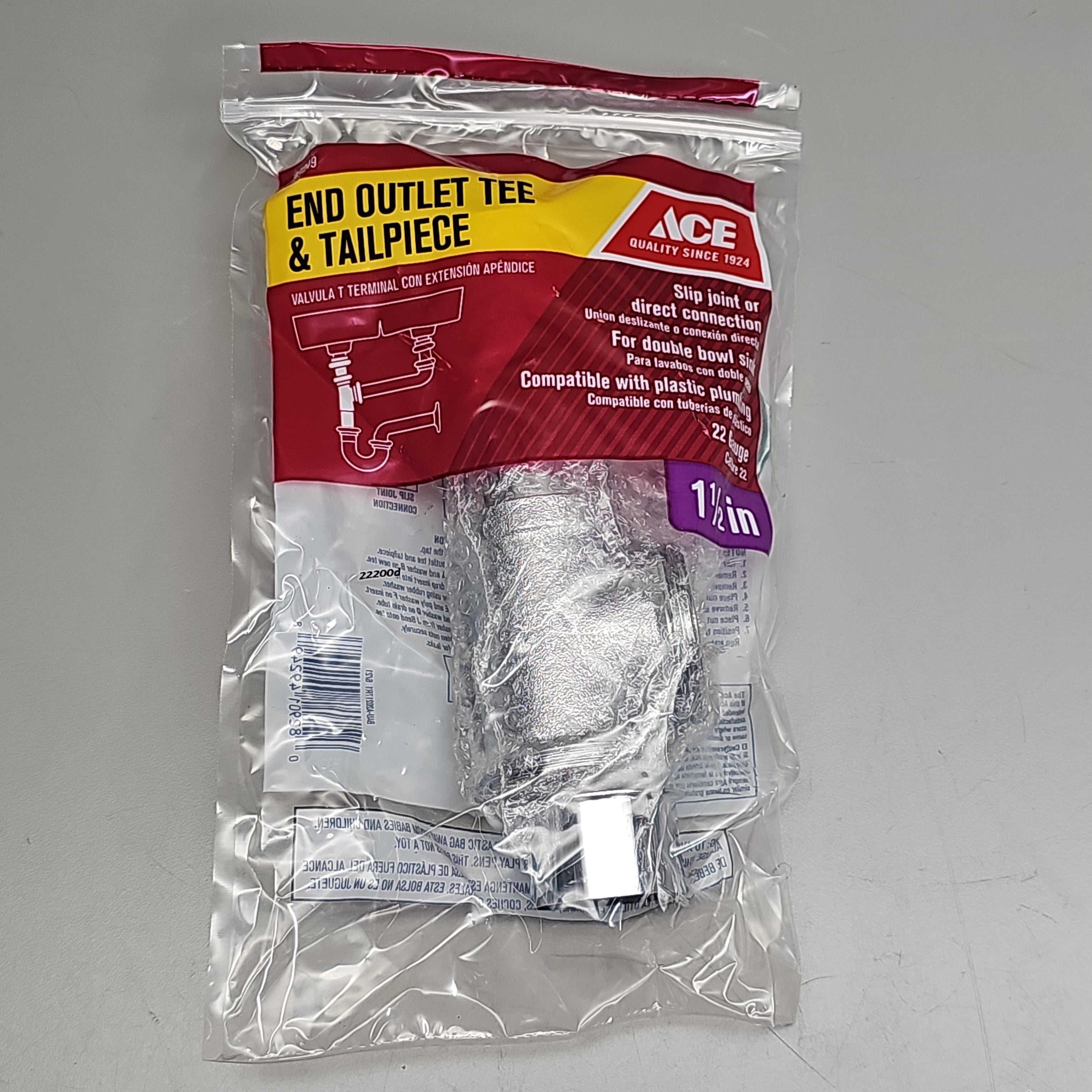 ACE End Outlet Tee & Tailpiece 5-PK 1.5" AH20217 49249 (New)