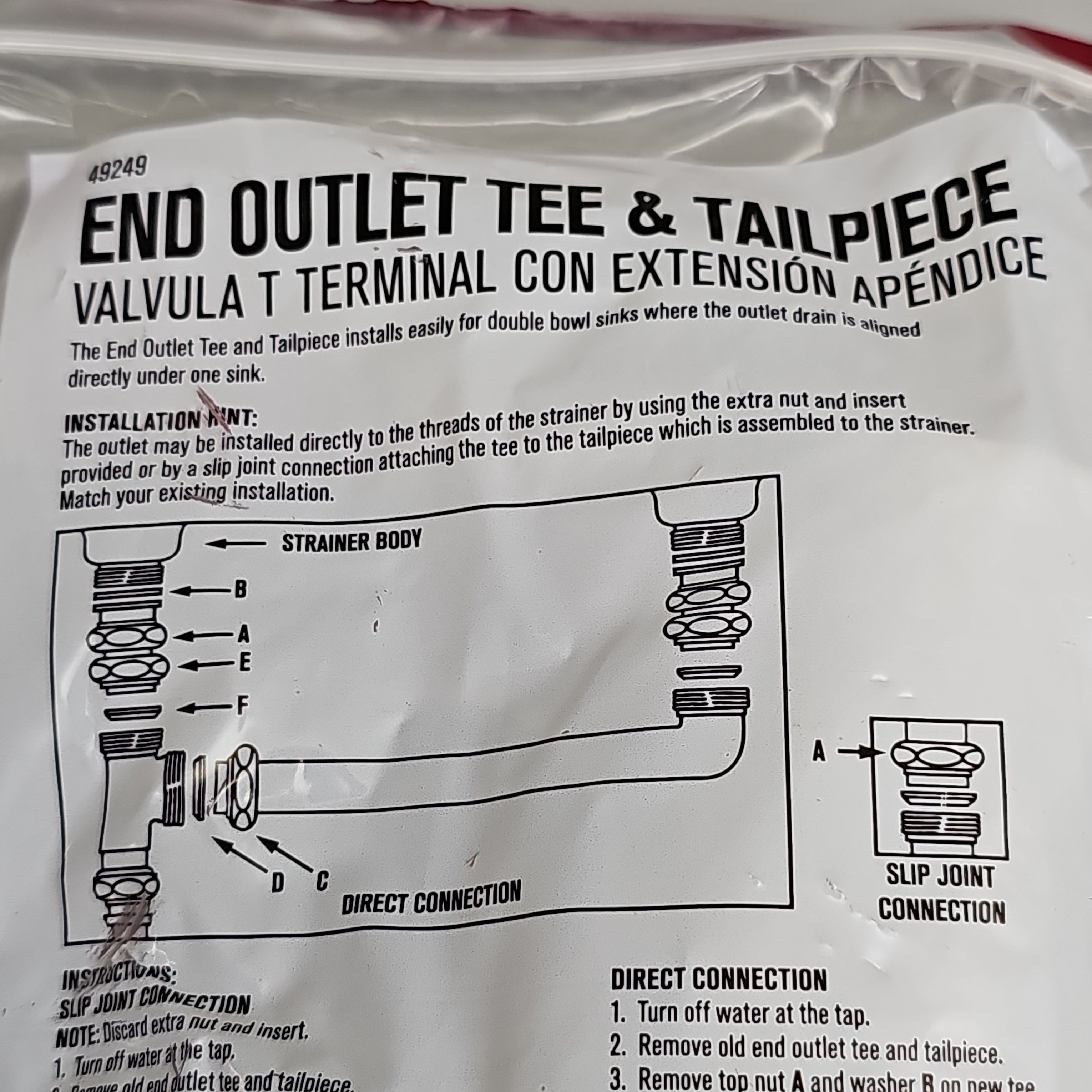 ACE End Outlet Tee & Tailpiece 5-PK 1.5" AH20217 49249 (New)