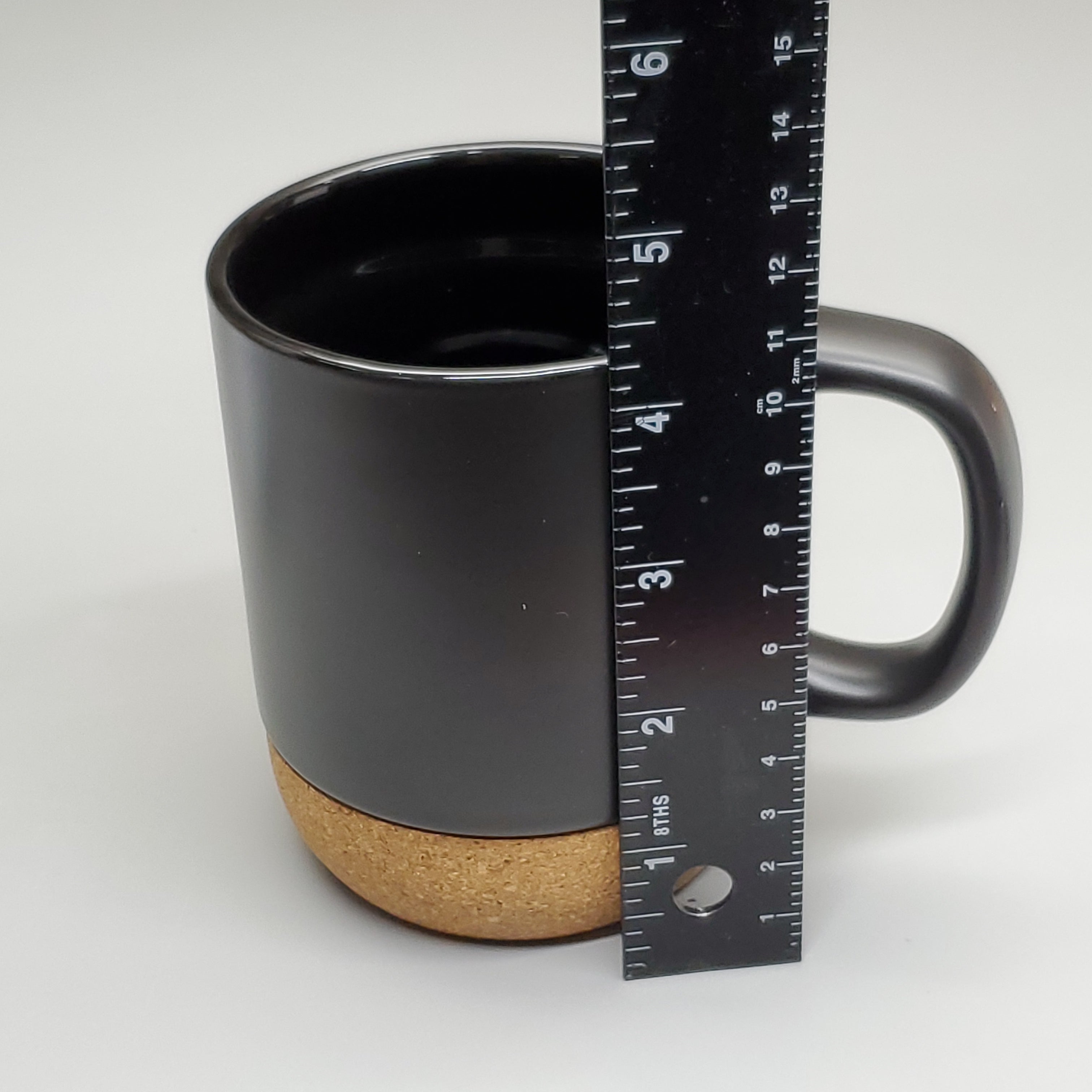 CERAMIC MUGS (12 PACK) w/ Cork Base & Lid Black AC566-00