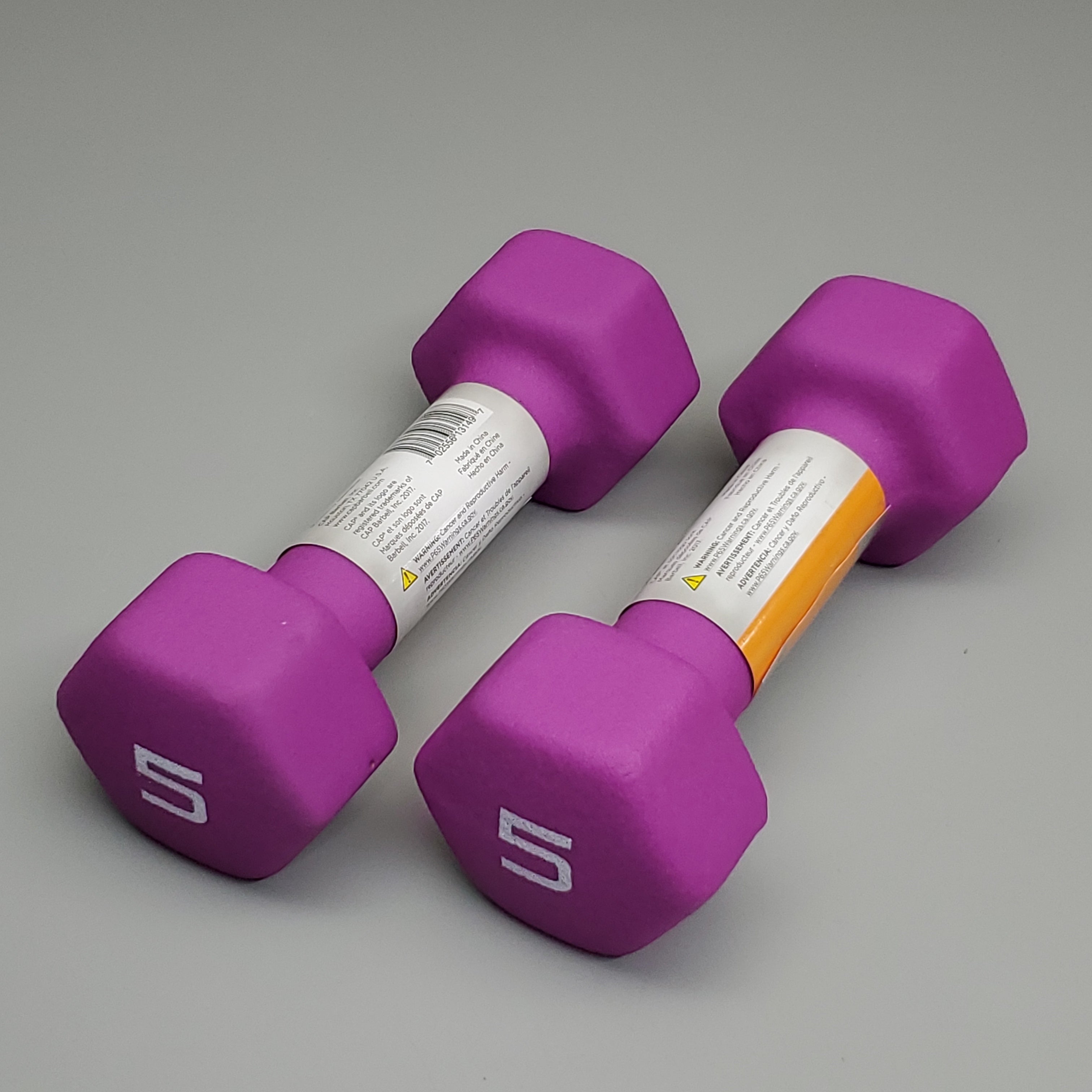 CAP 2PK! Neoprene Coated Dumbbells 5 lbs Each Purple SDN5-005 (New)