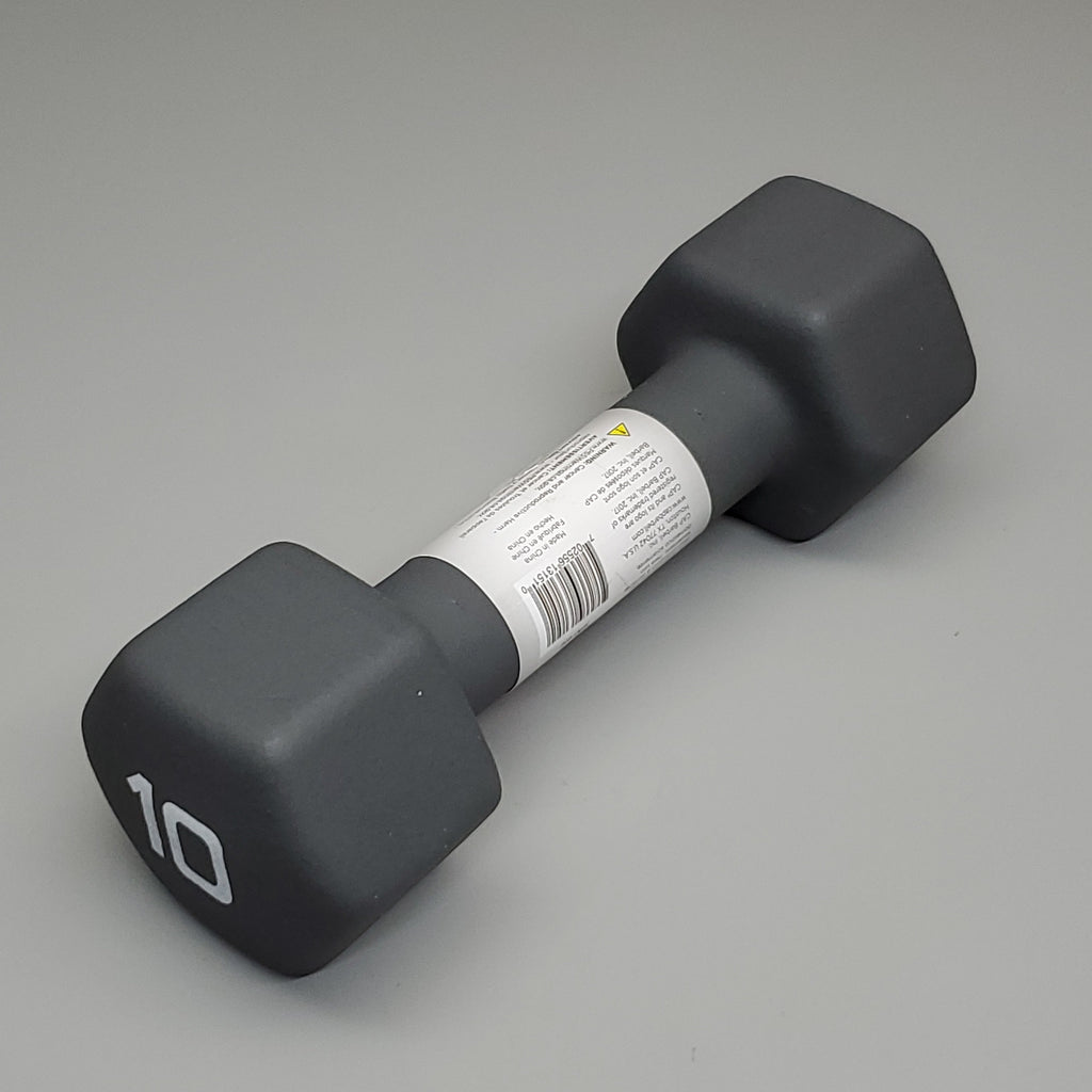 CAP (2 PACK) Neoprene Coated Dumbbells 10 lbs Each Grey SDN5-010 (New)