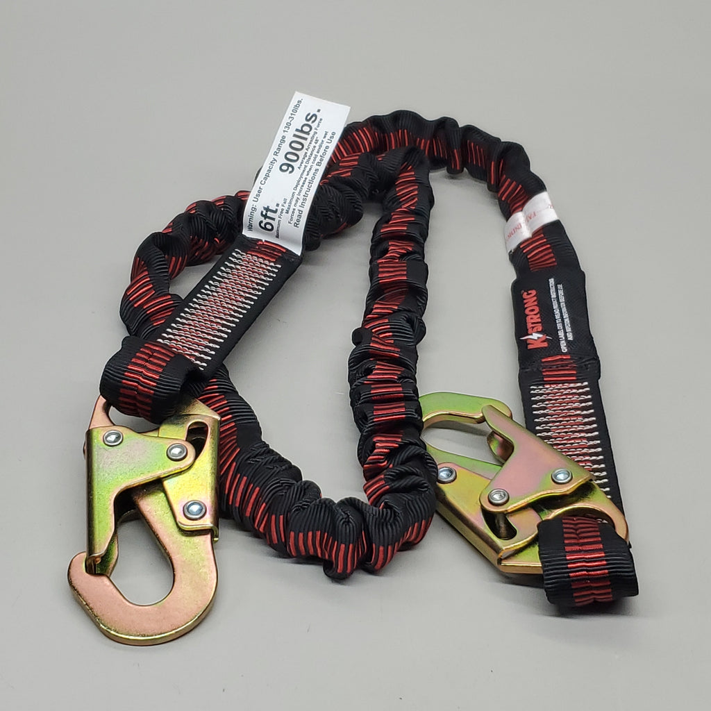 K-STRONG Fall Protection 6ft Internal Shock Absorbing Lanyard UFL204101