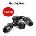 AN10 10AN 90 Degree Swivel Hose End Fitting Adapter Black 2-PACK