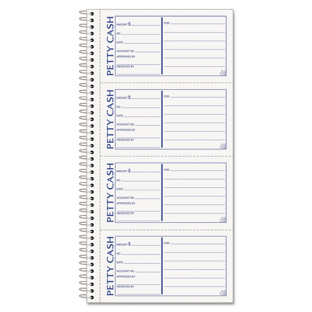 TOPS Petty Cash Receipt Book, Two-Part Carbonless, 5.5 x 11, 4/Page, 200 Forms