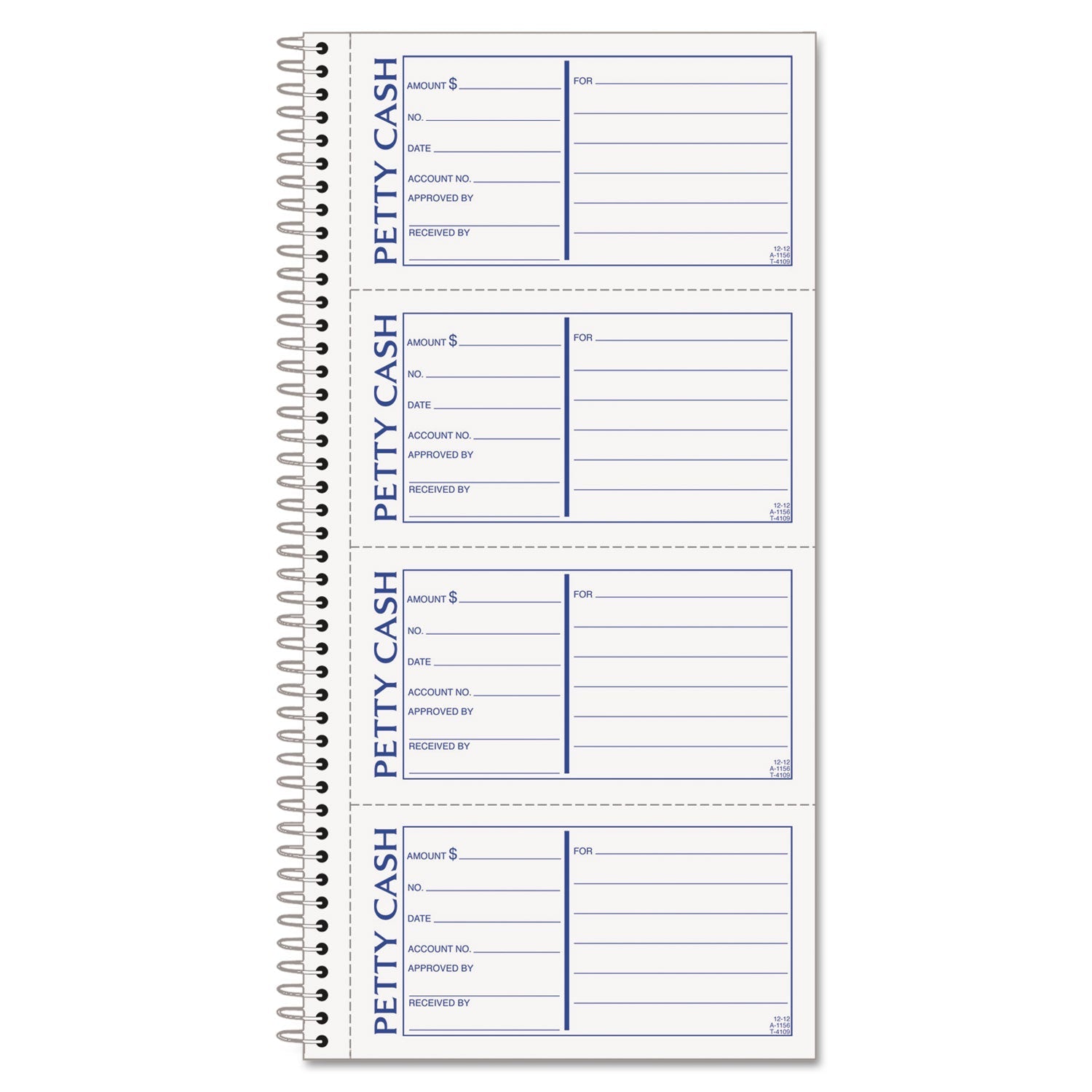 TOPS Petty Cash Receipt Book, Two-Part Carbonless, 5.5 x 11, 4/Page, 200 Forms