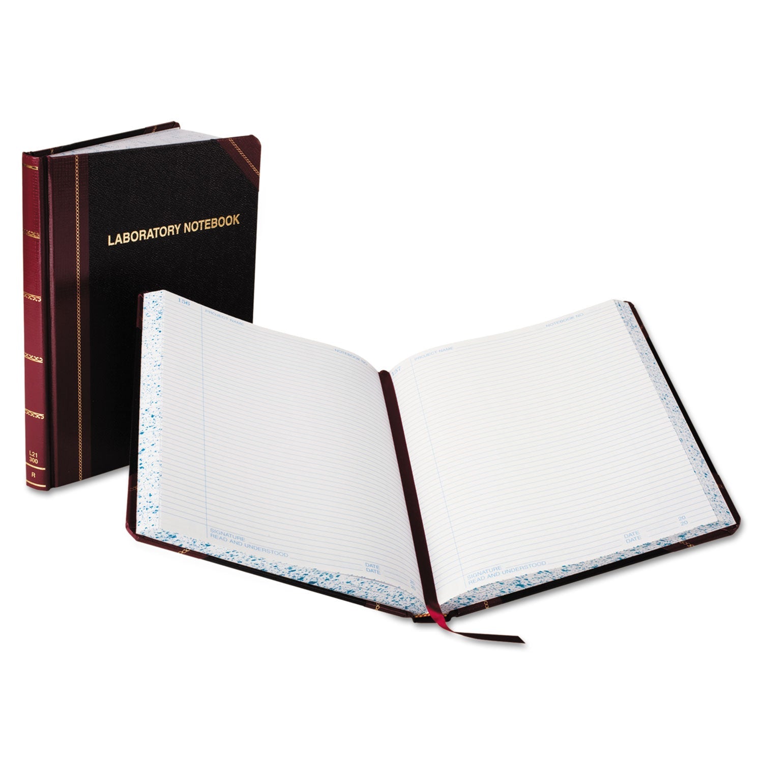 Boorum & Pease Laboratory Notebook, Data/Lab-Record Format, Black/Red Cover, 10.38 x 8.13, 150 Sheets