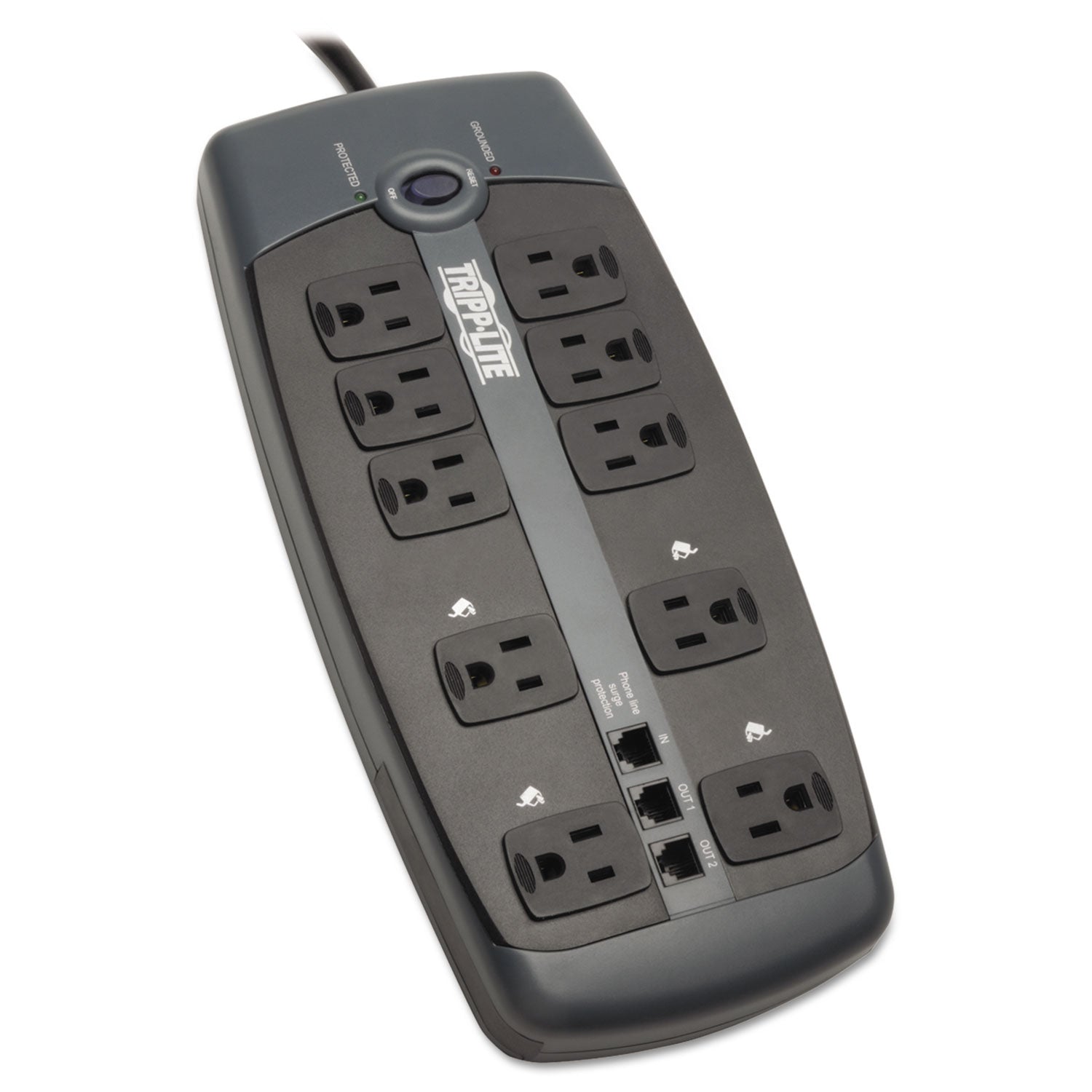 Tripp Lite Protect It! Surge Protector, 10 AC Outlets, 8 ft Cord, 2,395 J, Black