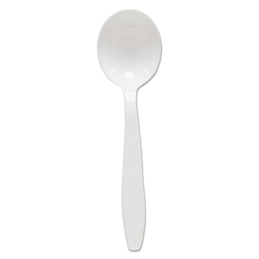 Dart Heavyweight Polystyrene Soup Spoons, Guildware Design, White, 1000/Carton