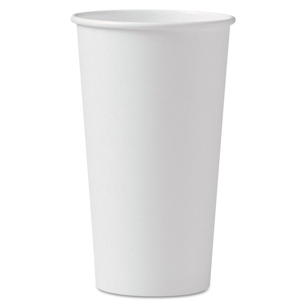 Dart Polycoated Hot Paper Cups, 20 oz, White, 600/Carton